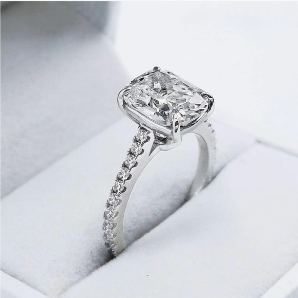 NWT CZ RING 3 CARAT cushion cut engagement ring - Picture 1 of 4